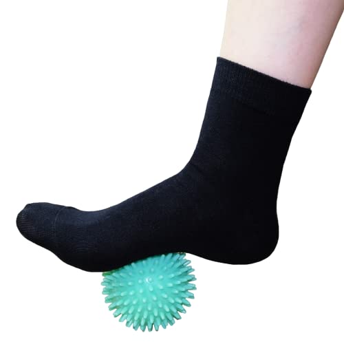 Spiky Massage Ball for Feet Set of 2. Hard Foot Massage Balls Massager for Plantar Fasciitis. All Over Body Exercise Ball for Trigger Point Therapy Muscle Recovery Pain Relief (GREEN 7CM/9CM)
