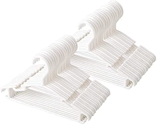 NC 60pcs Kids Hangers Plastic White Anti-Slip Durable Design 10.2*6*2 inches Ideal for Newborn to 5T Clothes