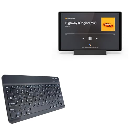 BoxWave Keyboard Compatible with Lenovo Tab M10 FHD Plus (2nd Gen) - SlimKeys Bluetooth Keyboard, Portable Thin with Chiclet-Style Keys - Jet Black