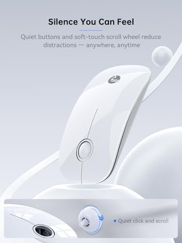 RAPIQUE USB C Wireless Mouse for MacBook, 2.4GHz USB-C Receiver, White — view 5