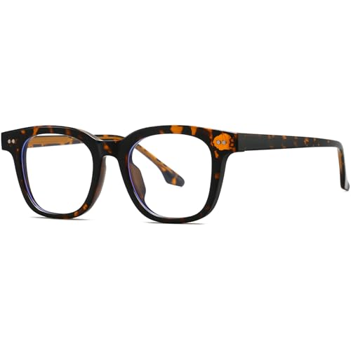 Image of AIEYEZO Fashion Blue Light Glasses for Women Men Retro Anti-Blue Light Eyeglasses TR90 Square Frame Computer Glasses