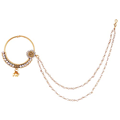 Lucky Jewellery Wedding Designer Gold Plated Dulhan Choker Bridal Set with sheeshpatti for Girls & Women (2475-L1ZS-KD124-)