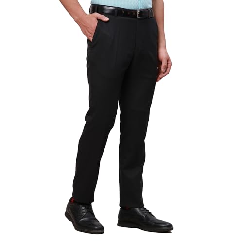 Raymond-Mens-Poly-Viscose-Blend-Structure-Pattern-Slim-Fit-Flat-Front-Formal-Trouser