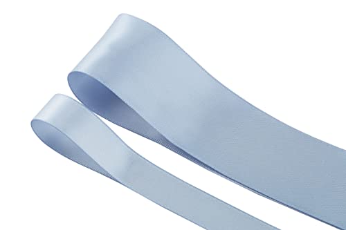 Zofrud 2 Rolls of French Blue Double Faced Satin Ribbon, 18 Meters Total (16mm and 38mm x 9M), Ideal for Crafts Gift Wrapping - Image 4