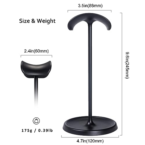 QinCoon Headphone Stand, Curved Headset Stand with Storage Tray, Heavy Base Gaming Headset Holder for AirPods Max, AirPods Pro, Beats, Bose, Sennheiser, Sony and More (Black) - Image 7