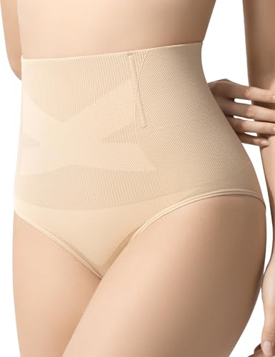 Ousmile Shapewear Tummy Control for Women High Waisted Body Shaper Underwear Seamless Briefs Panty Girdle Nude