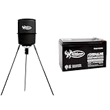 WILDGAME INNOVATIONS 225 lb Quick-Set Game Feeder Bundle with 12V Rechargeable Battery for Feeders