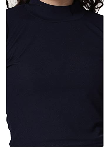 Image of SIRIL Women's Regular Fit Knitted Crop T-Shirt