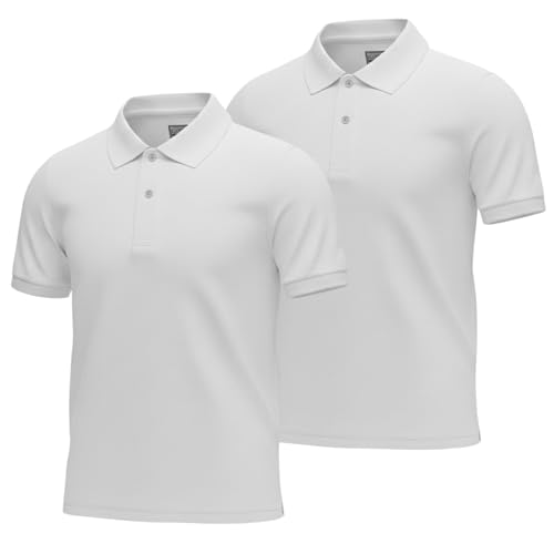 INGEAR Girls Short Sleeve Polo Shirt 2-Pack - School Uniform, Casual Wear, Moisture-Wicking, Breathable, Sizes 4-16