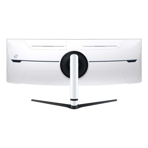 Samsung Odyssey Neo G95NC Curved Gaming Monitor, 57 Zoll, VA-Panel, 7.680 x 2.160 Pixel, Quantum Mini LED, Freesync Premium Pro, Bildwiederholrate 240 Hz, Reaktionszeit 1 ms (G/G), Weiß