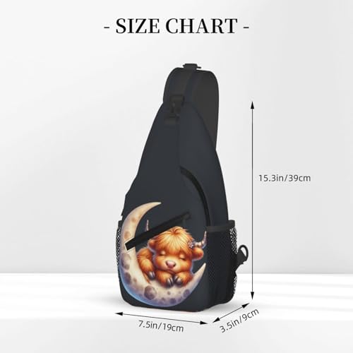 Dreamy Cow on the Moon Cross Chest Bag Large Capacity Bag Travel Hiking Crossbody Bag Daypack for Women Men2