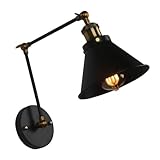 Veemoon Lámpara De Pared De Hierro Forjado Con Brazo Ajustable Estilo Europeo Para Interior Aplique Decorativo Para Dormitorio Restaurante y Bar Sin Bombilla De Polos