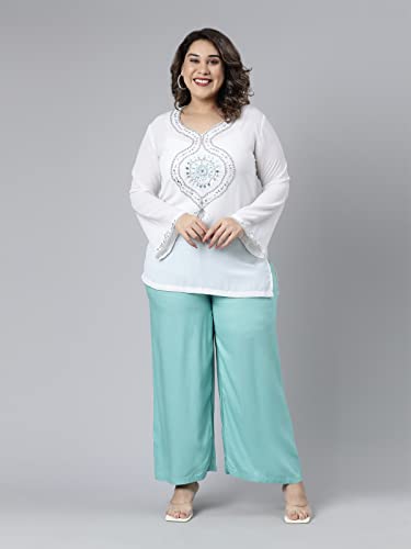 Image of GO COLORS Soft Viscose Basic Palazzo Full Length for Women| Breathable, Mid Rise, Relaxed Fit
