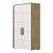 Produktbild FORTE ARKINA Eckschrank 95 100, Eckkleiderschrank, Drehtürenschrank Skandinavisch, 2-türig mit Einlegeböden und Kleiderstange, Weiß / Holzdekor: Artisan Eiche, 97 cm breit x 197 cm hoch x 97 cm tief