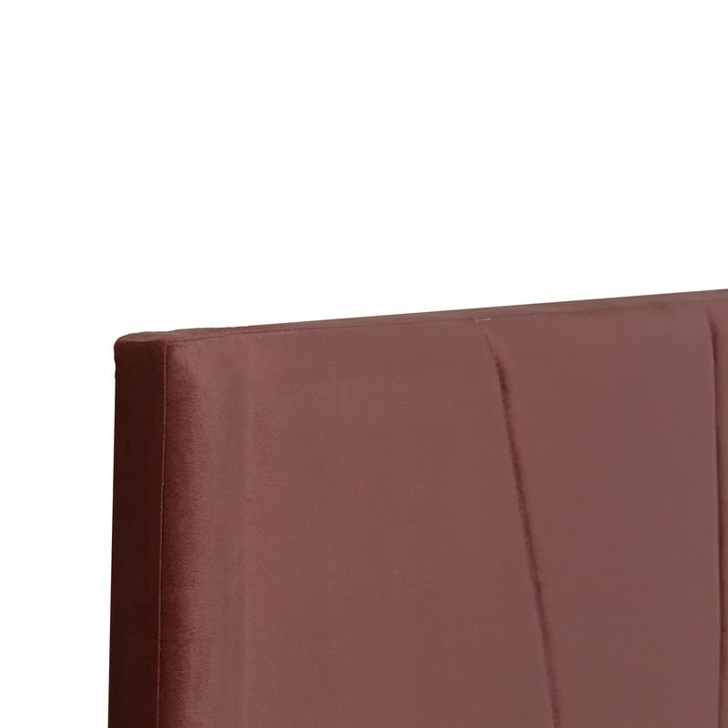 Image of Amazon Brand - Solimo Bed | 1 Year Warranty | Double Bed, Queen Size, Viveka Premium Upholstery, Comfortable Seating Height Bed, Non-Woven Base & 3mm MDF, Walnut Colour (Melamine Finish)