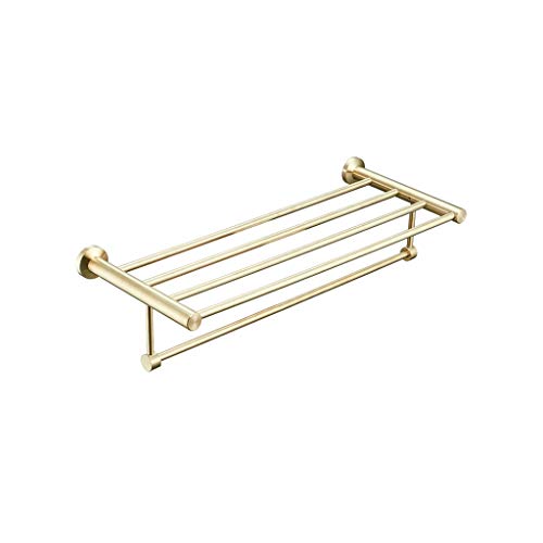 Rack de serviette de salle de bain mural doré brossé LWX pour rangement élégant