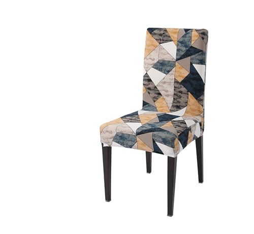 Image of Dining Chair Covers Set of 1, Stretchable Removable Washable Anti-Slip Universal Fit Printed Polyester Spandex Slipcovers (Orange Smoke)