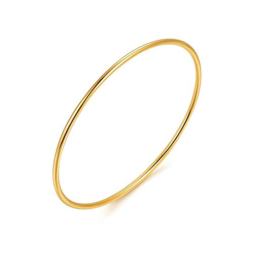 Bracelet jonc en Or Jaune 18 carats bijoux fins femmes fil poli
