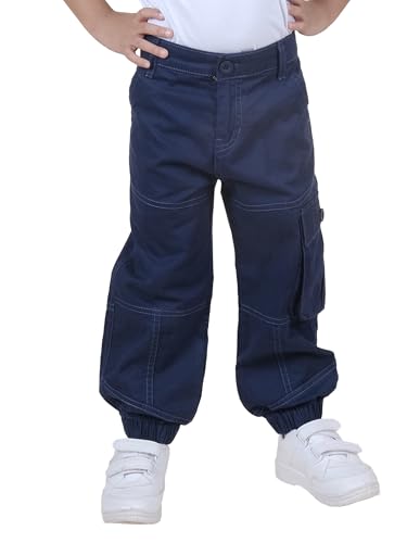 Image of Boys Cotton Full Length Front Cut Sew Cargo Pant with Bottom Tab