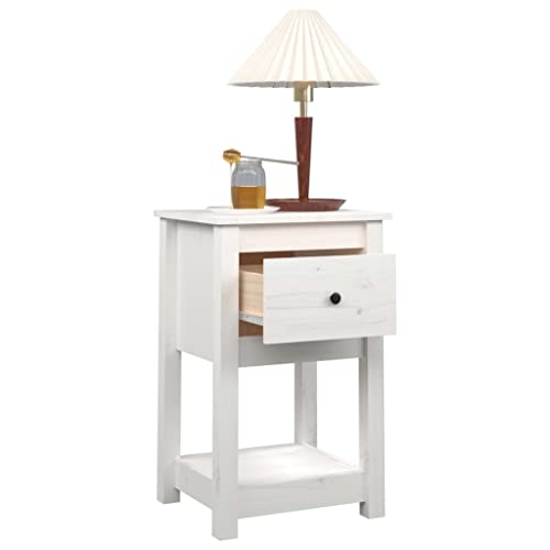 Madera maciza de pino en estas mesillas de noche blancas pack de 2 armarios de almacenamiento duraderos 6