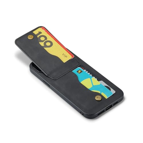Housse en cuir à rabat iPhone 14 Plus étui portefeuille marron