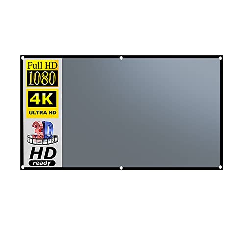 Pantalla de proyector para exteriores, Cortina antiluz de proyección 16:9 60 84 100 106 120 pulgadas 3d HD exterior interior portátil con agujeros pantalla de proyector(60 inch)
