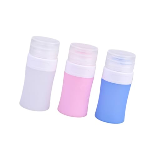 ARTSEWPLY 3 pezzi Bottiglie Ricaricabili Silicone per Lozione Dispenser Cosmetico Portatile Blu Bianco e Rosa per Viaggi e Campeggio