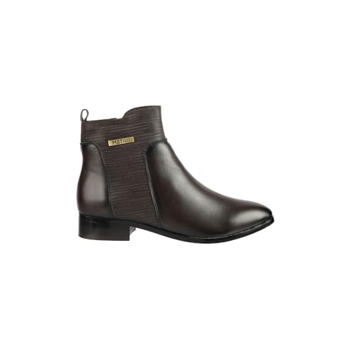 Image of Metro Women Faux Leather Ribbed Slip-On Casual Boots