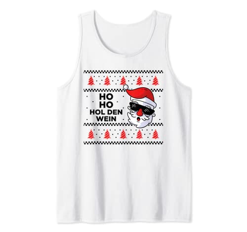 HO HO HOL DEN WIN Christmas XMAS Santa Vino Fun Camiseta sin Mangas