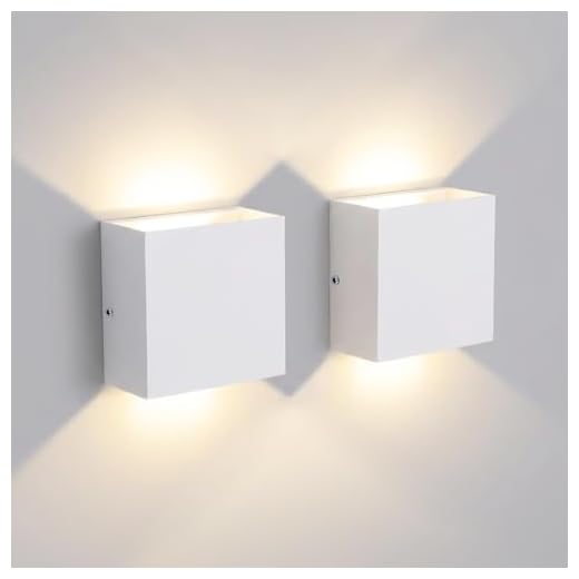 2 Stücke LED Wandleuchte, OOWOLF 6W Up Down Indoor Wandleuchte Moderne Aluminium Wandleuchte Leuchten für Wohnzimmer Schlafzimmer Badezimmer Küche Esszimmer, warmes Weiß [Energieklasse A++]