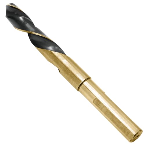 vibedor 9/16 Diameter High Speed Steel Drill Bit Gold and Black 1/2 Shank