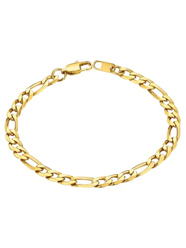 Gold Figaro Bracelet Men&Women Bracelet 6mm 8.3/ Golden Wrist Chain Bracelet Gift