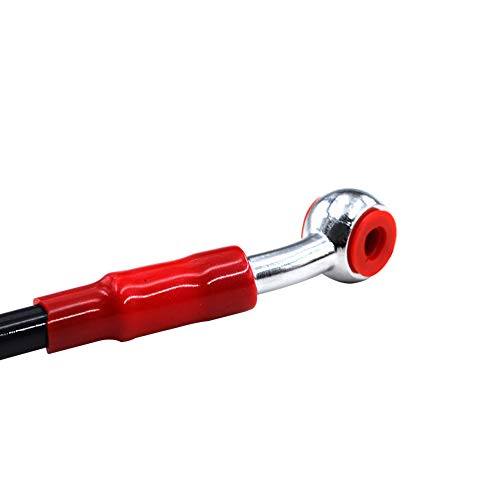 AHL Länge: 95cm Motorrad Schwarz Kupplung Bremse Schläuche Bremsleitung Ölschlauch Bremsschlauch mit Geflochtenem Edelstahl und Aluminiumlegierung Verbinder