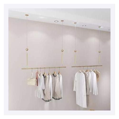 Barre de suspension dorée réglable pour créer un dressing de rêve