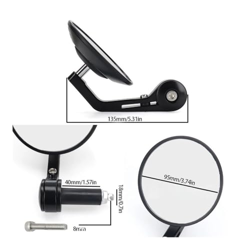 Rétroviseurs universels de guidon 95MM réglables pour moto et vélo tout-terrain