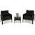 COSTWAY 3PCS Patio Furniture Set, Outdoor Wicker Cushioned Sofa Set with Coffee Table, All Weather Rattan Conversation Set for Garden Balcony Backyard Poolside Lawn, Black