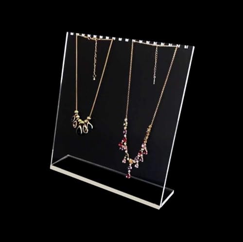 Image of Earrings Holder Acrylic Jewelry Display Rack Stud Earring Organizer for Woman Jewelry (Necklace transparent pack of 01)