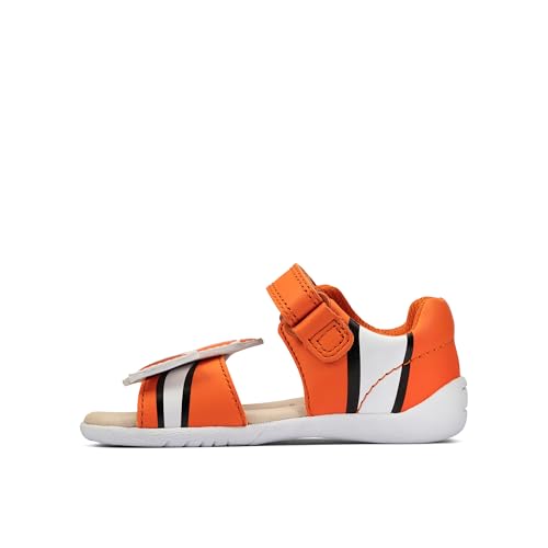 Clarks Boy's Zora Nemo T Sandal, Orange Leather, 9.5 Toddler