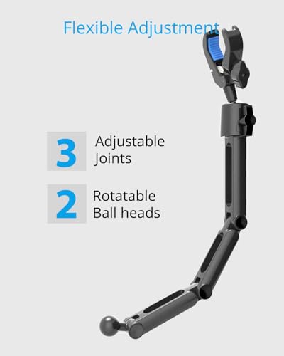 Image of Quyee Phone Holder Car, Rear View Mirror Phone Holder - Aluminum Alloy Mount Multi-Angle Adjustment Rotatable and Retractable Compatible with All 4-7 Inch iPhone and Android Cell Phones (XL Black)