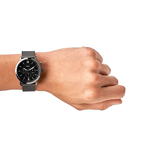 Fossil メンズ ノイトラクロノグラフ ステンレススチール 腕時計 スモーク