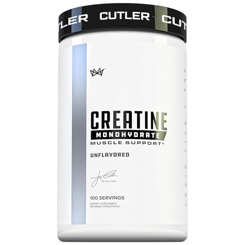 Cutler Nutrition Pure Creatine Monohydrate - 5g per Serving - Premium Muscle Builder Enhances Strength Performance & Recovery - Unflavored for Easy Mixing - 100 Servings - Powder