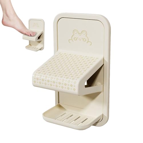 Shower Foot Rest - Bath Shower Bench With Storage Shelf | Wall Mounted Leg Shaving Stool | Adhesive Non-Slip Space-Saving Stand For Showers Room, Bathtub, Spa, RV, Hotel, Apartment, Elderly And Adult