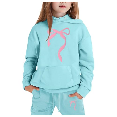 Sweat à capuche fille imprimé nœud sweat-shirt doux leggings vêtements