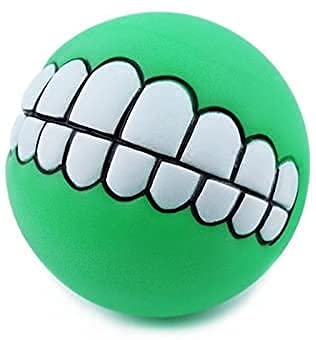 Furry Critters Teeth Ball for Dogs, Fun Pet Toy with Human Smile Design & Squeaker, Tooth Chew Toy, Squeak Squeaky Smiling Pet Ball Cute Doggy Gifts (Color May Vary)