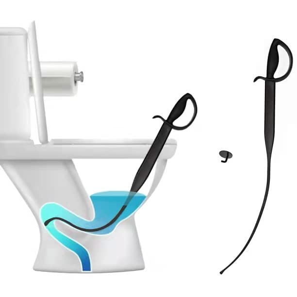 Toilet Sword BETTER-THAN-A-PLUNGER Toilet Drain Snake Drain Clog Remover Bathroom Toilet Plunger w/ Holder Toilet Plunger Drain Opener Drain Snake Plungers for Bathroom Snake Drain Cleaner