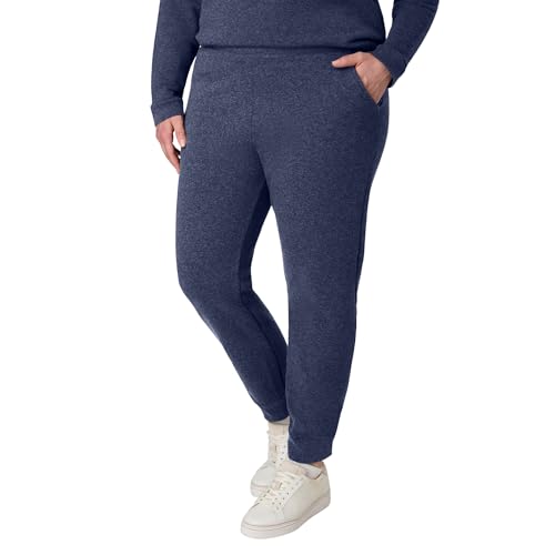 Image of Hanes Women's Sweatpants - EcoSmart Fleece Joggers - Open-Bottom Pocketless Pull-On Lounge Pants - Reg. & Petite Sizes