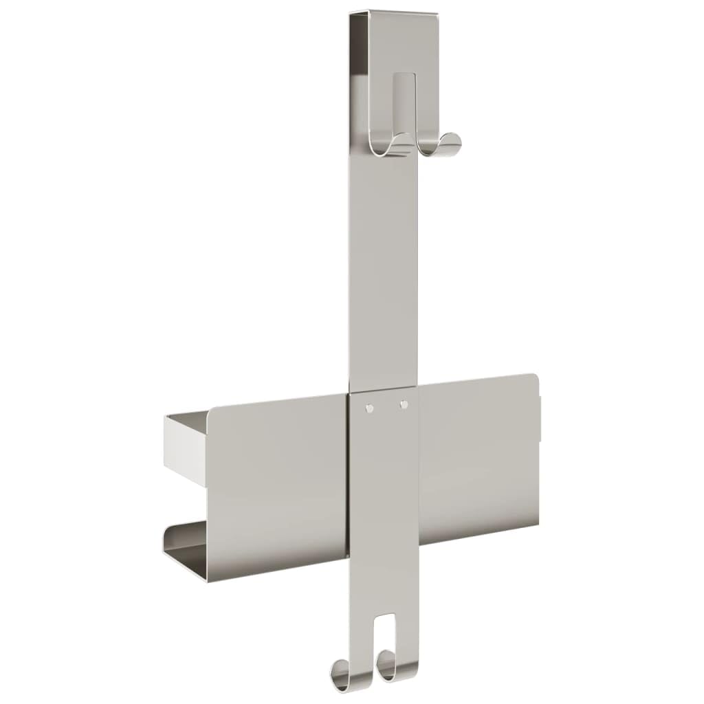 Cesta de ducha colgante de acero inoxidable cepillado 304 con diseño 2 en 1 para baño, con amplio espacio de almacenamiento, soporta hasta 20 kg, adecuado para puertas de ducha de hasta 25 mm