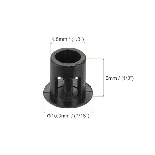 Image of MECCANIXITY 64PCS 8mm(5 /16 inch) Black Plastic Hole Plugs, Flush Type Panel Hole Plugs Insert End Caps for Locking Hole Tubes Furniture Cabinet