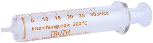 TRUTH Interchangeable Laboratory Glass Syringe Glass Tip (CT) 30ml, (Pack of 1)
