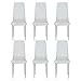 Set di 4/6 sedie per sala da pranzo, in ecopelle, con struttura in metallo, sedia da cucina per camera da letto, soggiorno, cucina (bianco, 6)